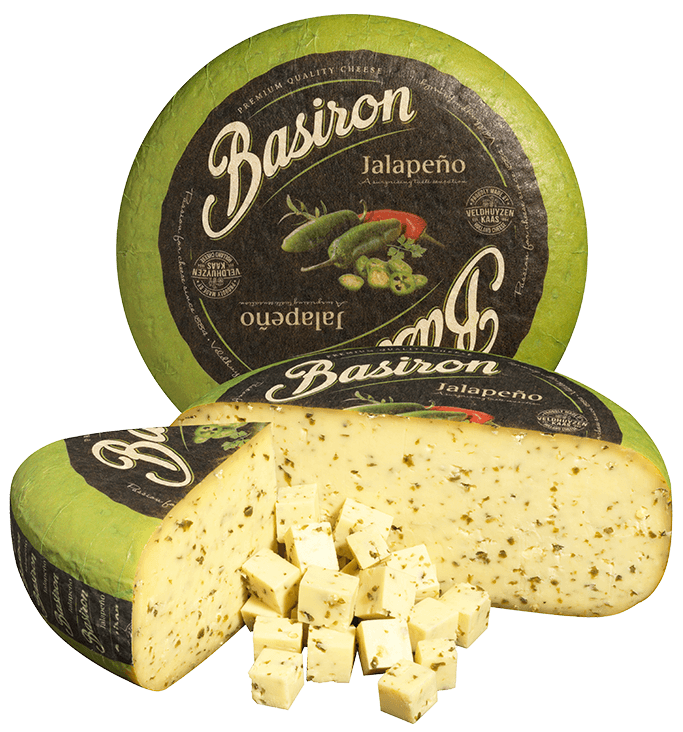 Basiron Jalapeño 50+, stuk en blokjes, kaas kopen bij Kaasdok.nl