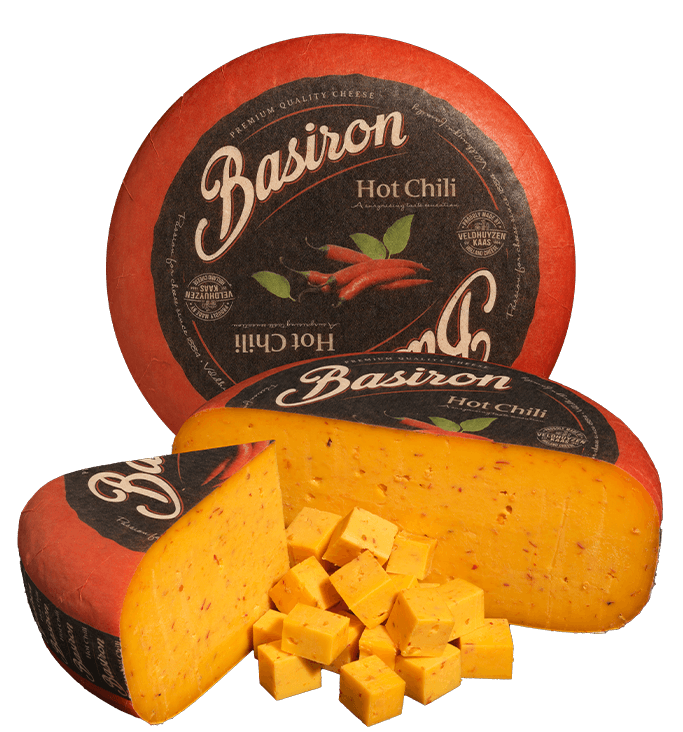 Basiron Sambal 50+ (Hot Chili), stuk en blokjes, kaas kopen bij Kaasdok.nl