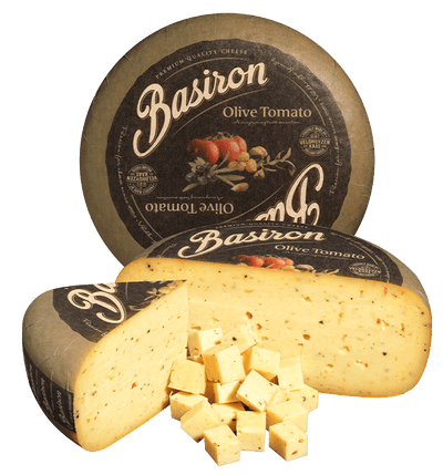 Basiron Olive & Tomate 50+, Stück und Würfel, Basiron Käse kaufen bei Kaasdok.nl