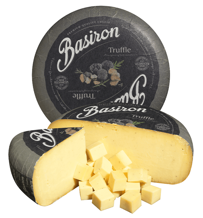 Basiron Truffel 50+, stuk en blokjes, kaas kopen bij Kaasdok.nl