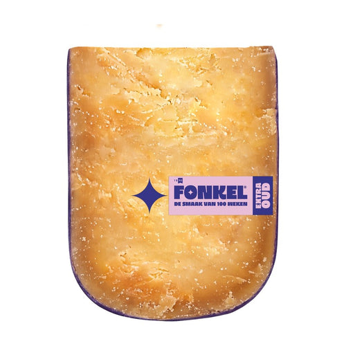 Fonkel 100 weken Extra Oude kaas, doorsnede met kristallen